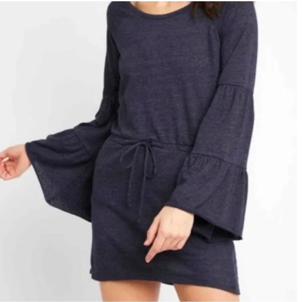 NWT, Chaser, Women’s Mini Dress Jersey, Drawstring Bell Sleeve Mini Dress - Picture 1 of 5